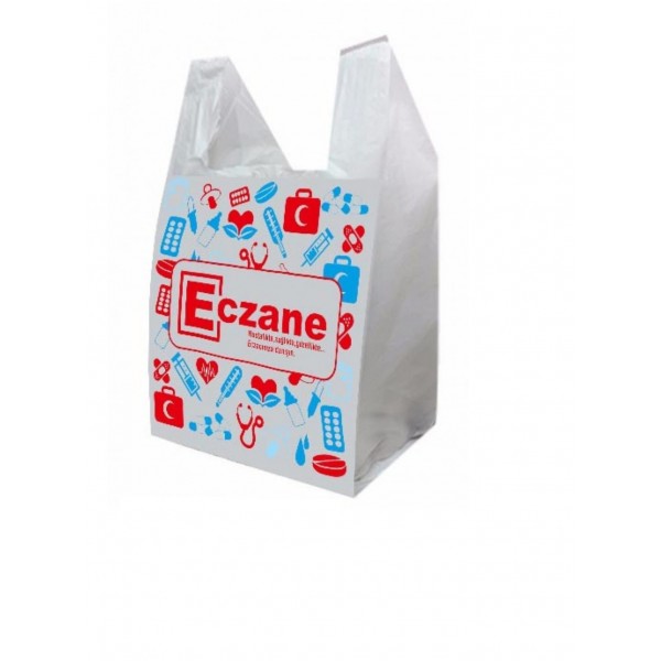 28x50 Cm Büyük Boy Bio Eczane Baskılı Atlet Poşet 160 Adet - 1 kg'lık Paket